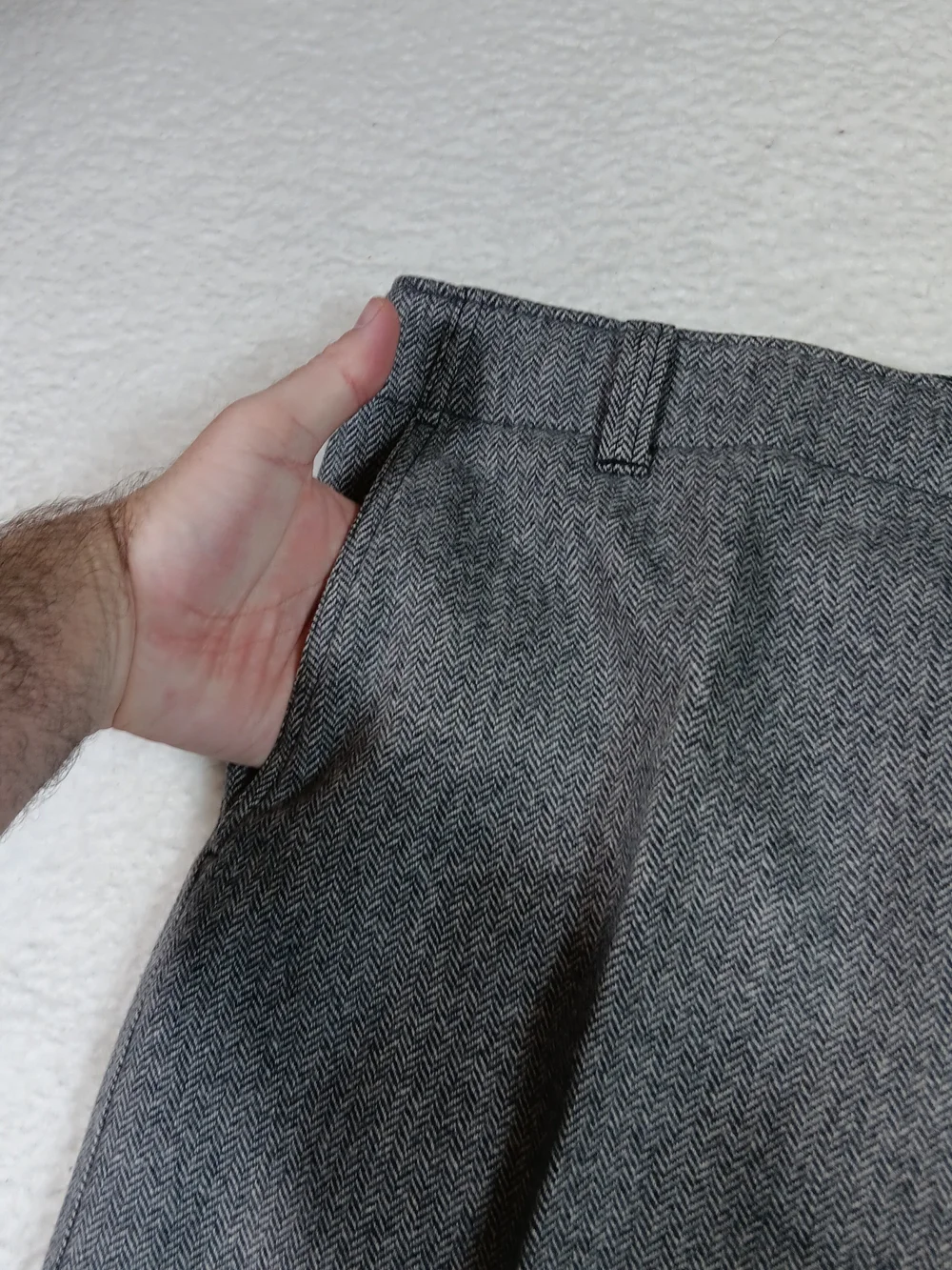 Vintage J Crew Pants Mens 36x34 Gray Wool Herringbone Pleated Pants Office